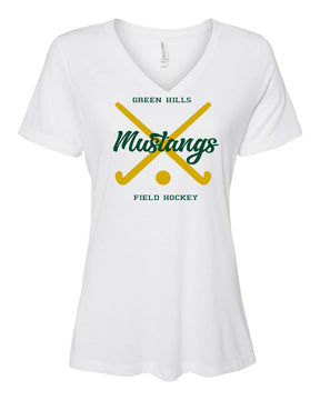 Green Hills Field Hockey Design 2 V-neck T-shirt