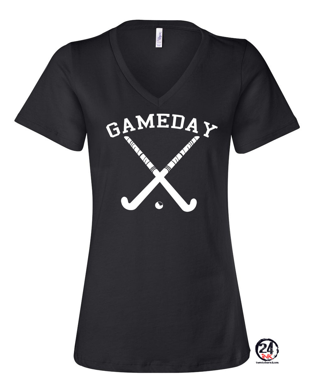 Green Hills Field Hockey Design 3 V-neck T-shirt