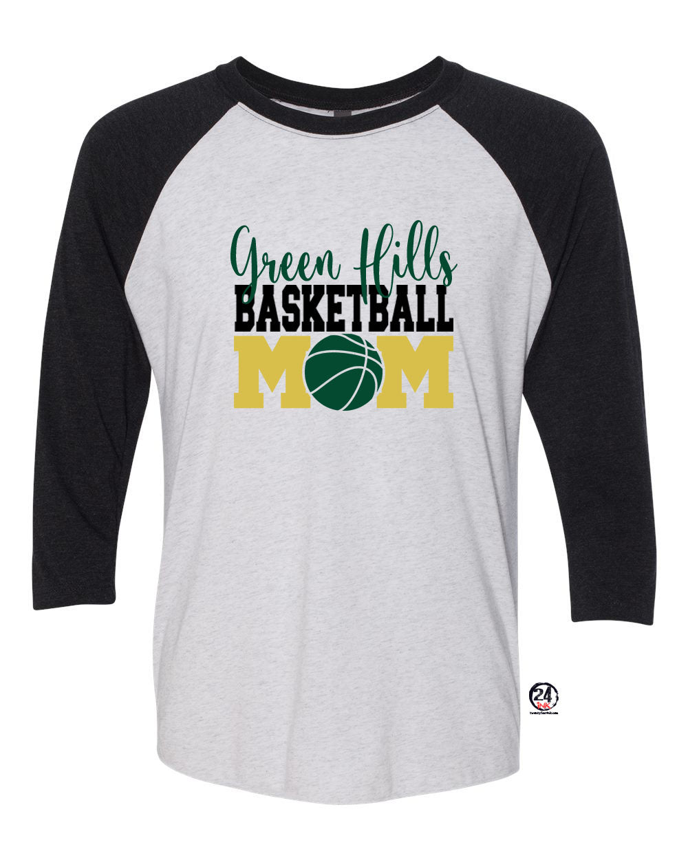 Green Hills Basketball design 1 raglan shirt
