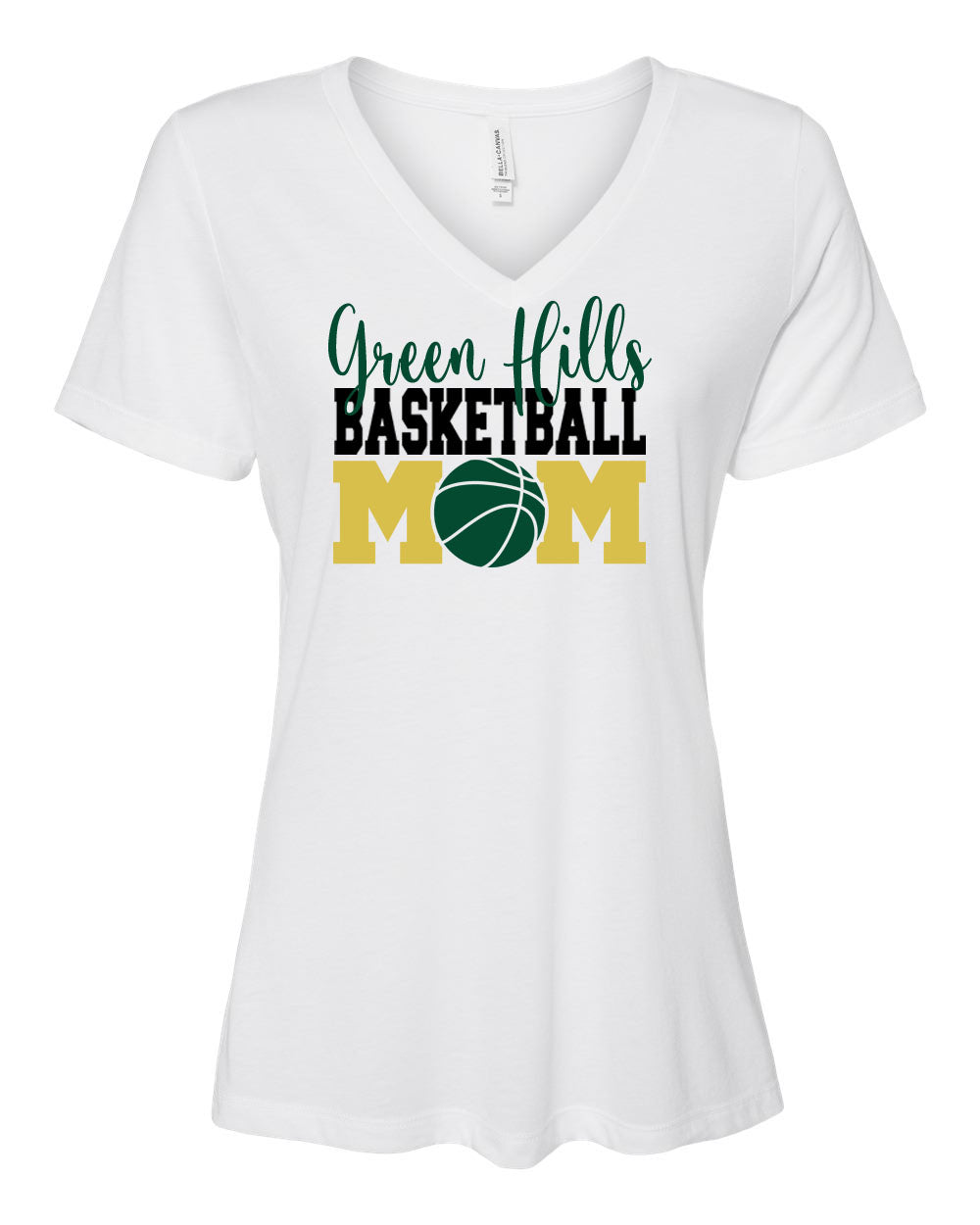 Green Basketball Design 1 V-neck T-shirt