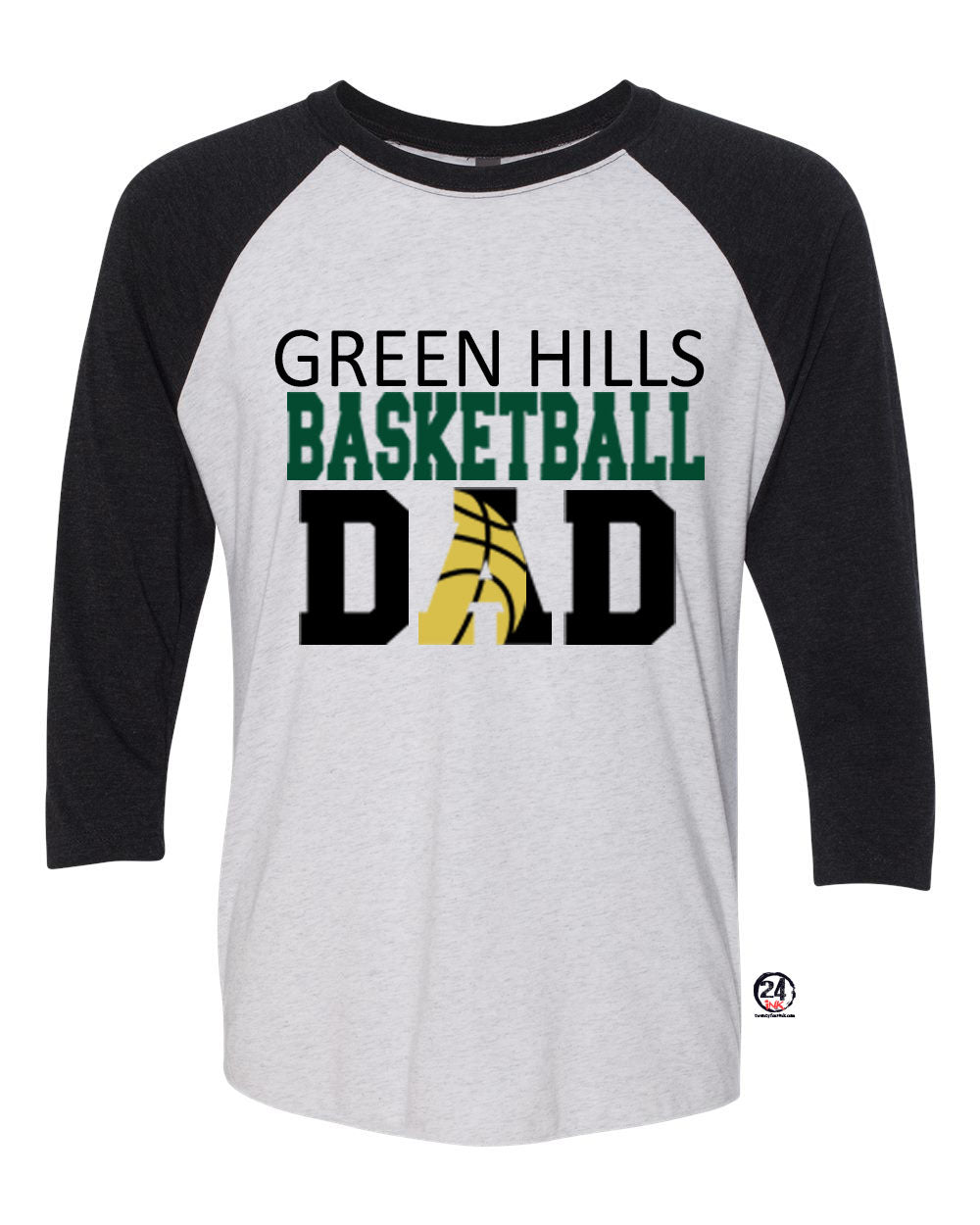 Green Hills Basketball design 2 raglan shirt