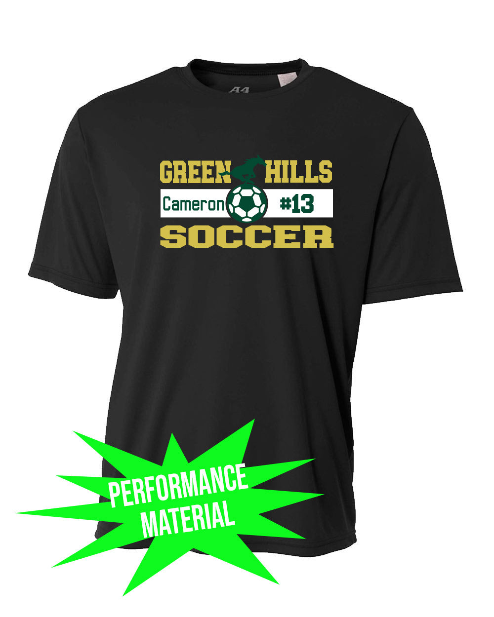 Green Hills Soccer Performance Material design 2 T-Shirt