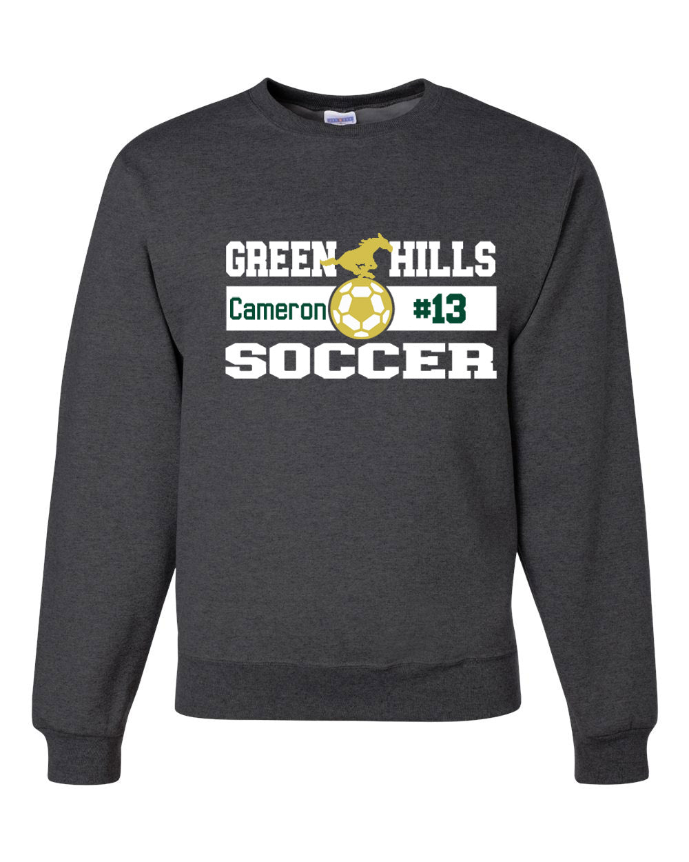 Green Hills Soccer Design 2 non hooded sweatshirt