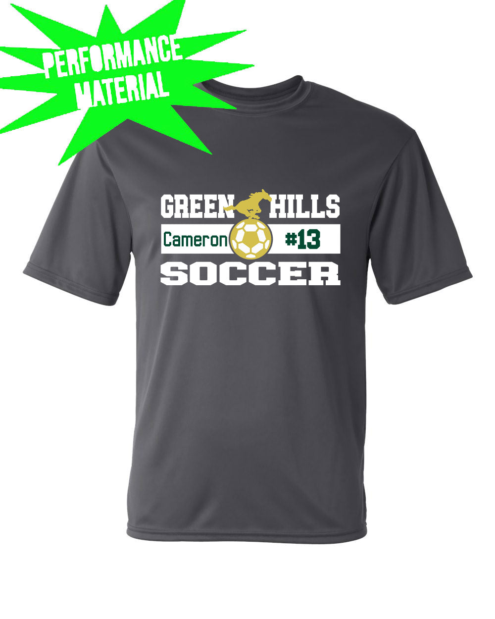Green Hills Soccer Performance Material design 2 T-Shirt