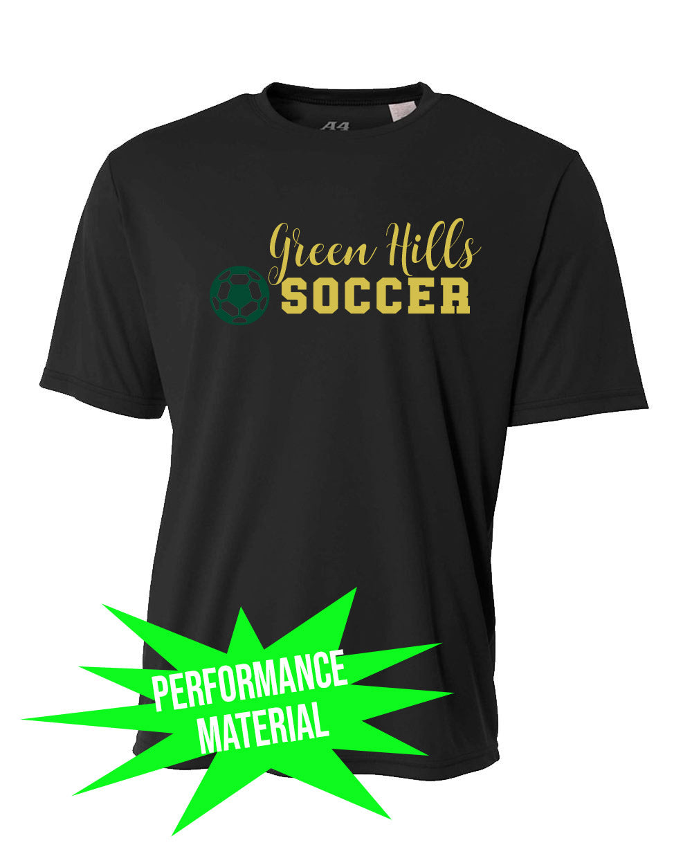 Green Hills Soccer Performance Material design 3 T-Shirt