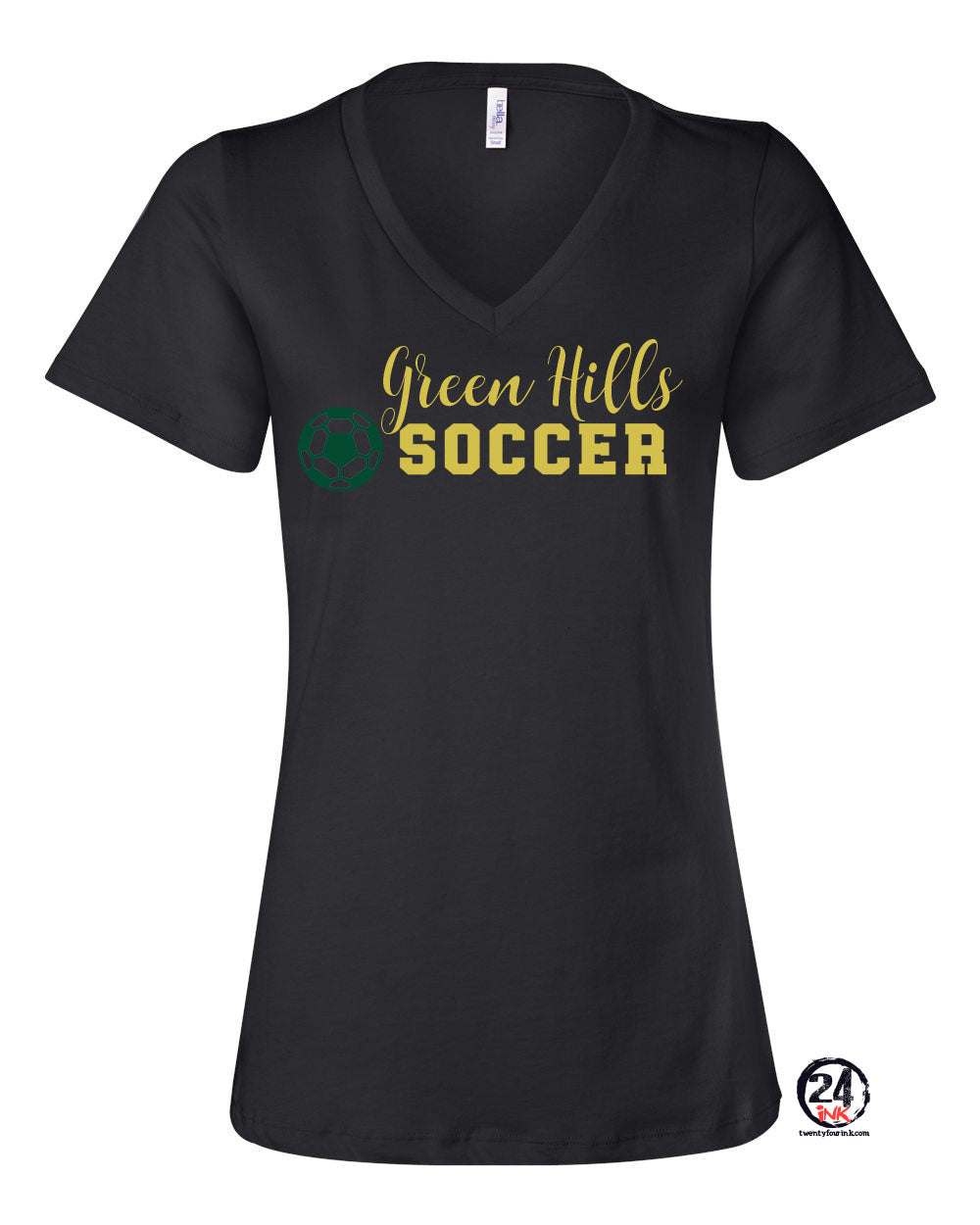 Green Hills Soccer Design 3 V-neck T-shirt