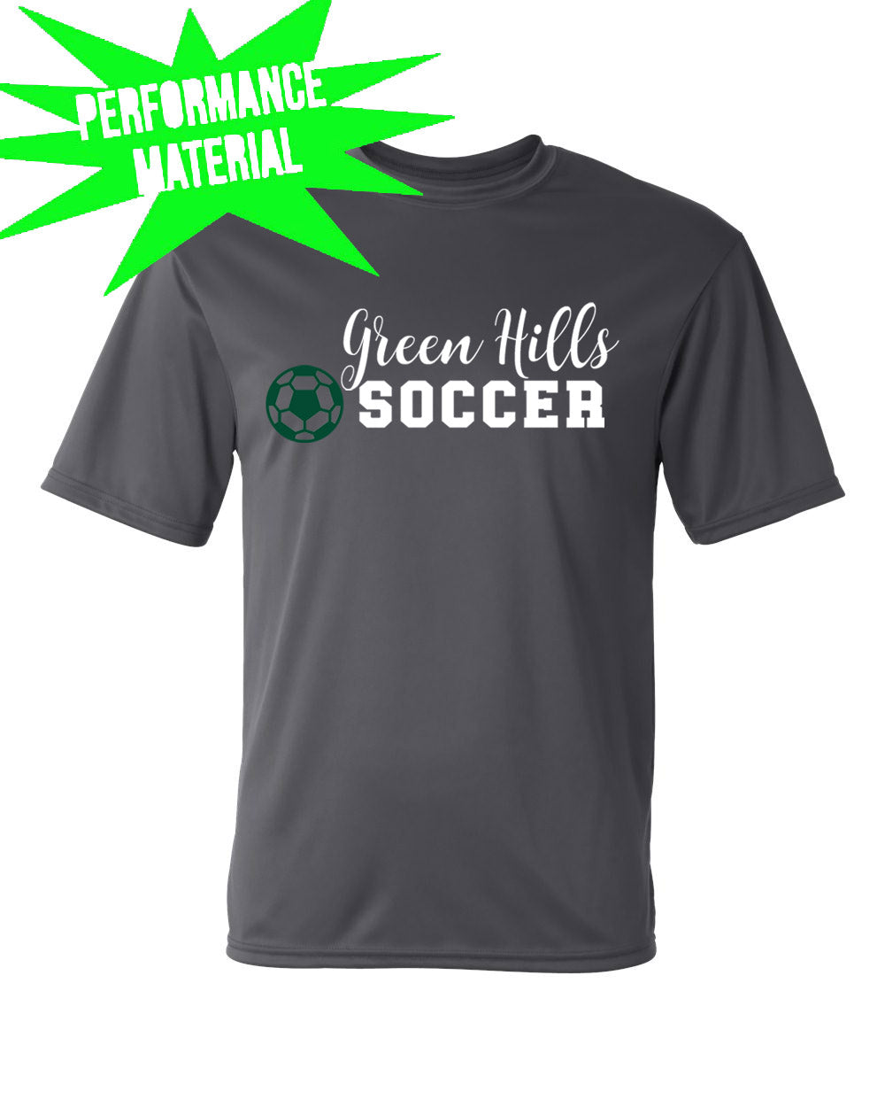 Green Hills Soccer Performance Material design 3 T-Shirt