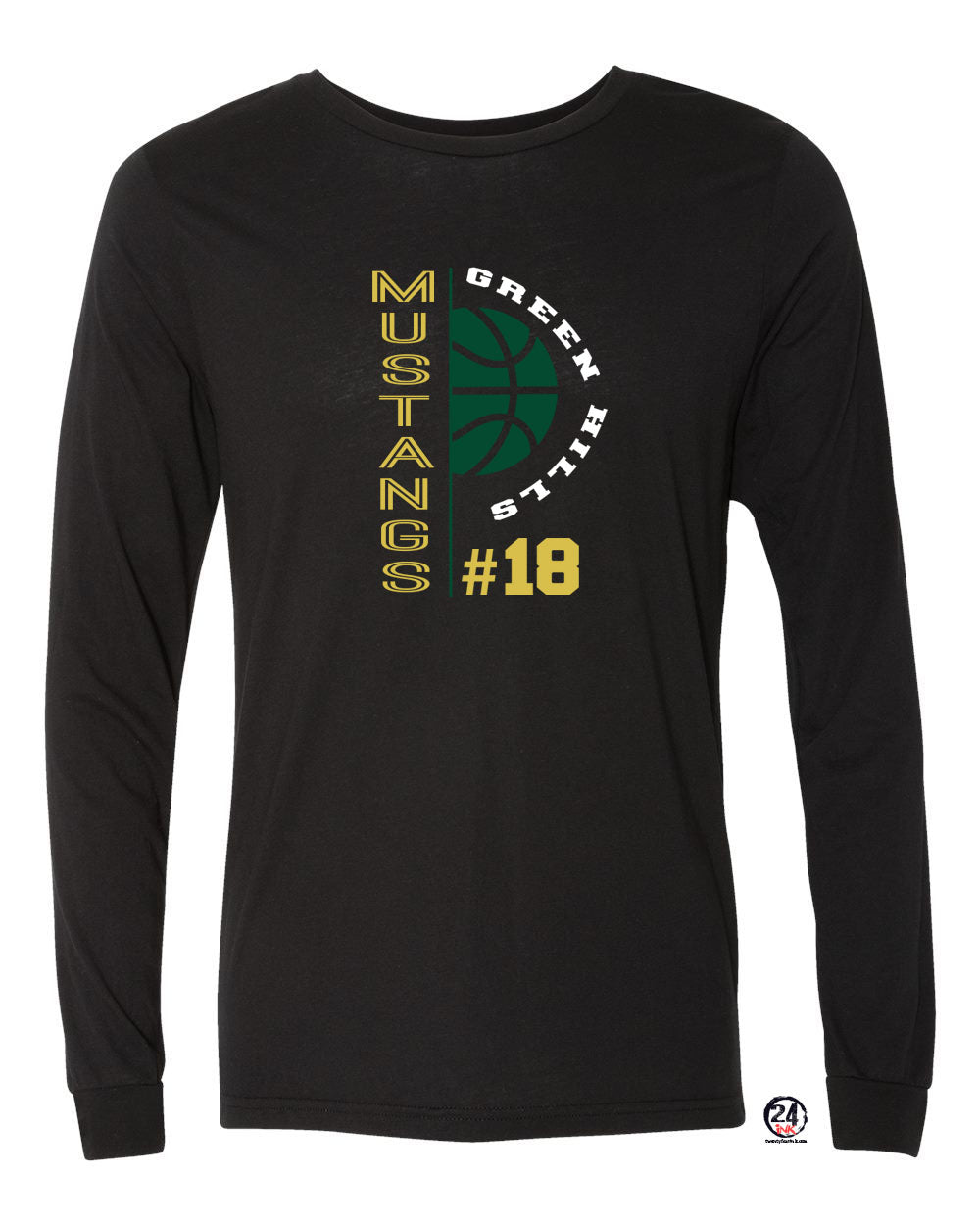 Green Hills Basketball design 4 Long Sleeve Shirt