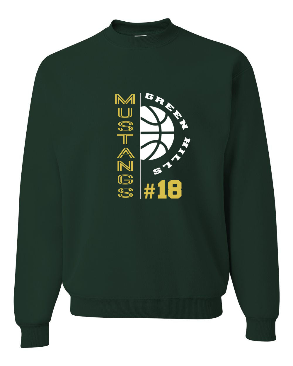Green Hills Basketball Design 4 non hooded sweatshirt