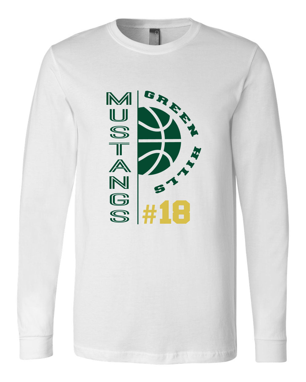 Green Hills Basketball design 4 Long Sleeve Shirt