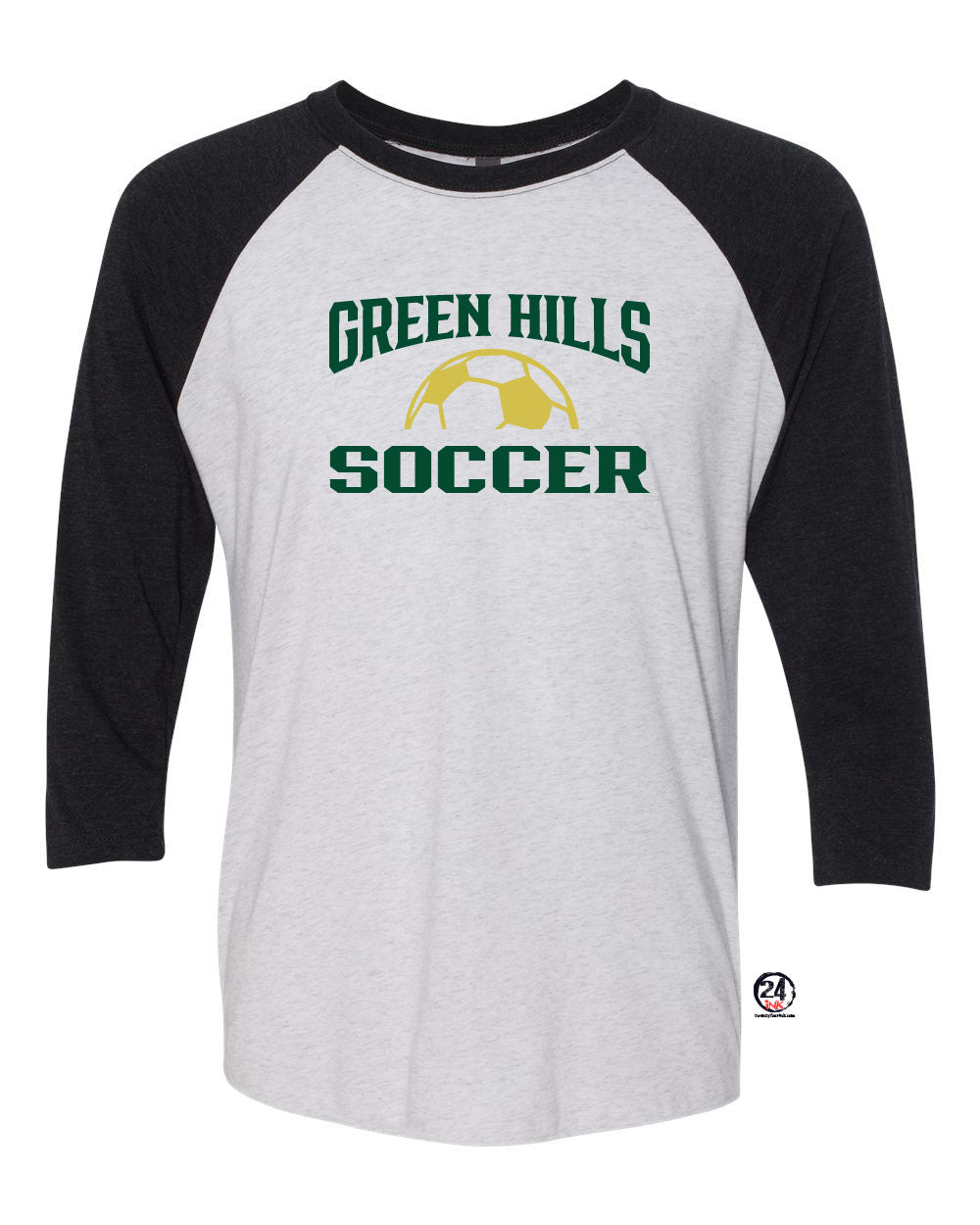 Green Hills Soccer design 1 raglan shirt