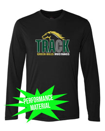 Green Hills Track Performance Material Design 1 Long Sleeve Shirt
