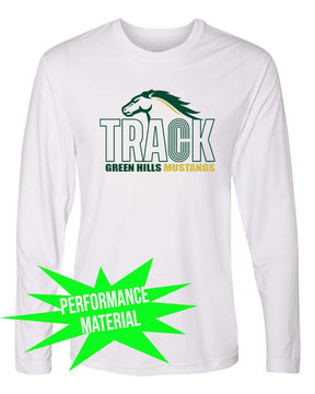 Green Hills Track Performance Material Design 1 Long Sleeve Shirt