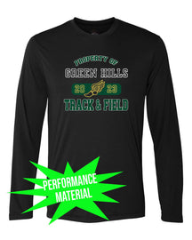 Green Hills Track Performance Material Design 4 Long Sleeve Shirt