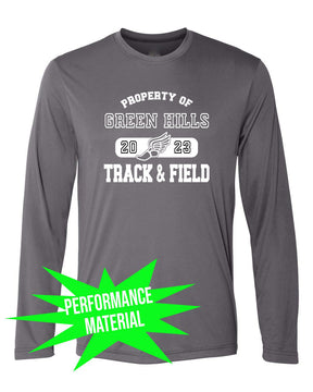 Green Hills Track Performance Material Design 4 Long Sleeve Shirt