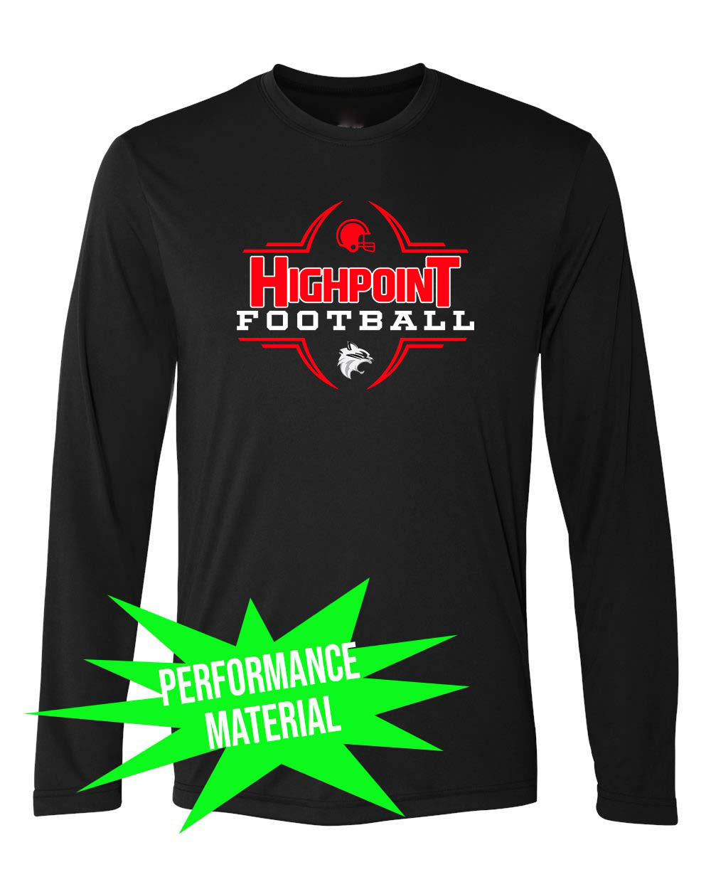 High Point Football Performance Material Design 6 Long Sleeve Shirt