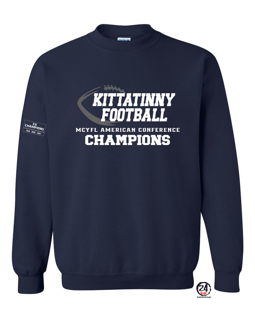 Kittatinny Football Champs non hooded sweatshirt