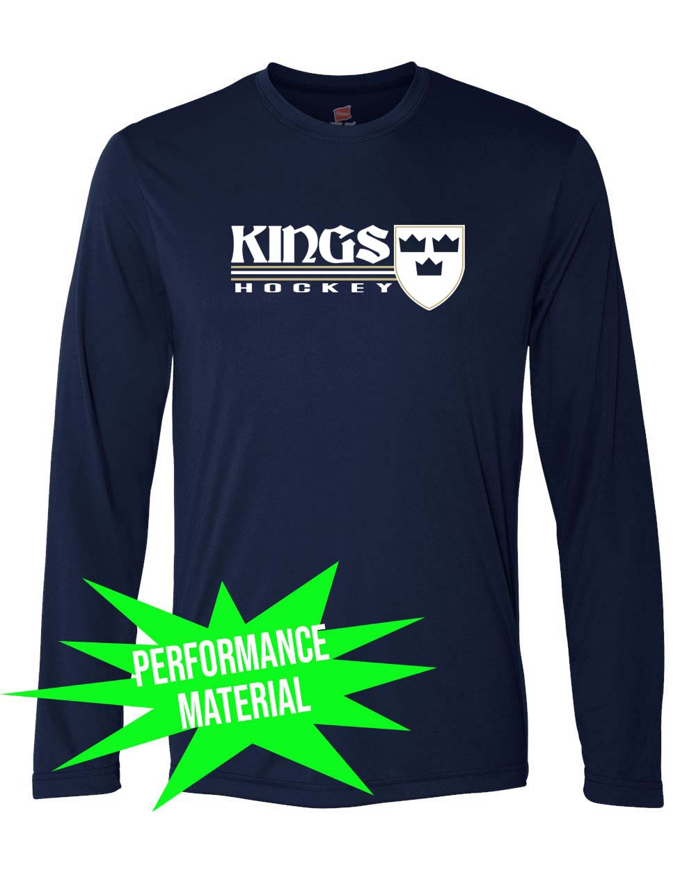 Kings Hockey Performance Material Design 3 Long Sleeve Shirt