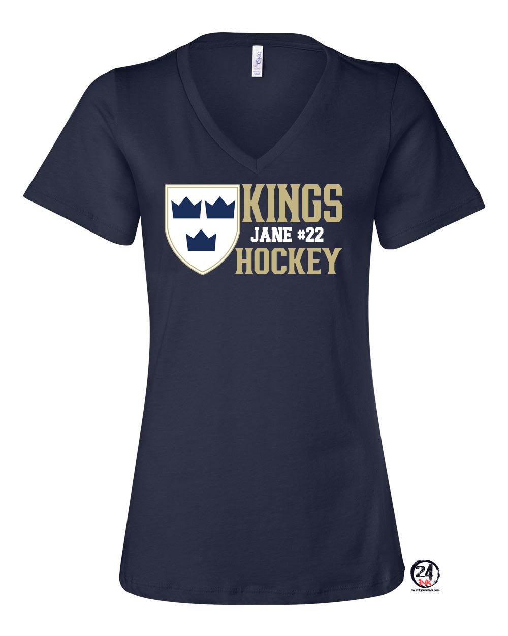 Kings Hockey Design 4 V-neck T-shirt