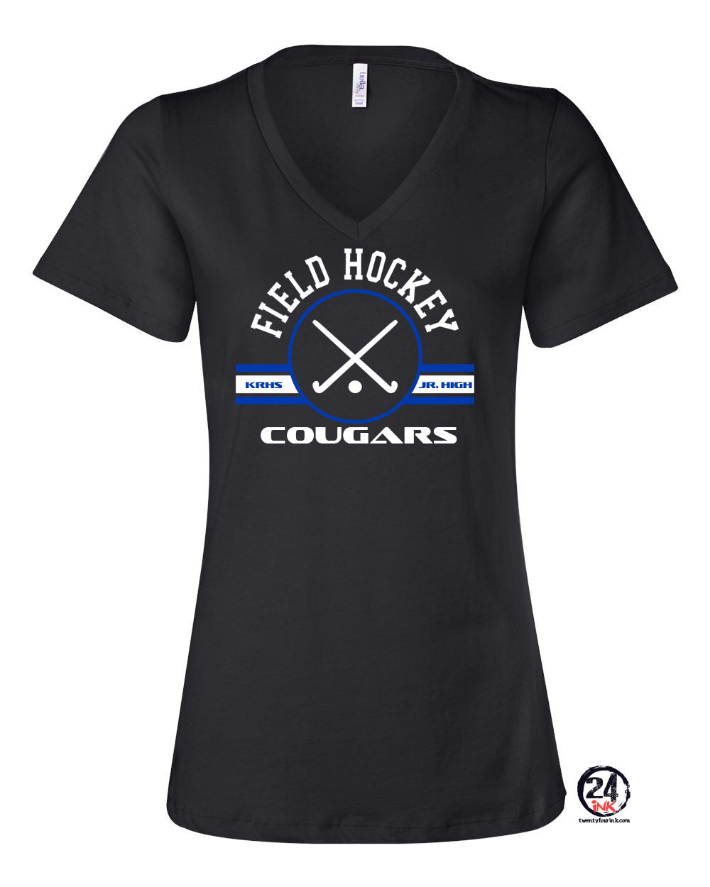 Kittatinny Jr High Field Hockey design 1 V-neck T-Shirt