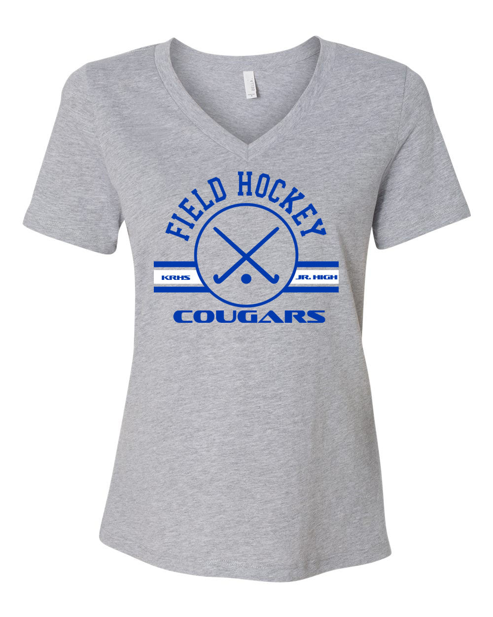 Kittatinny Jr High Field Hockey design 1 V-neck T-Shirt