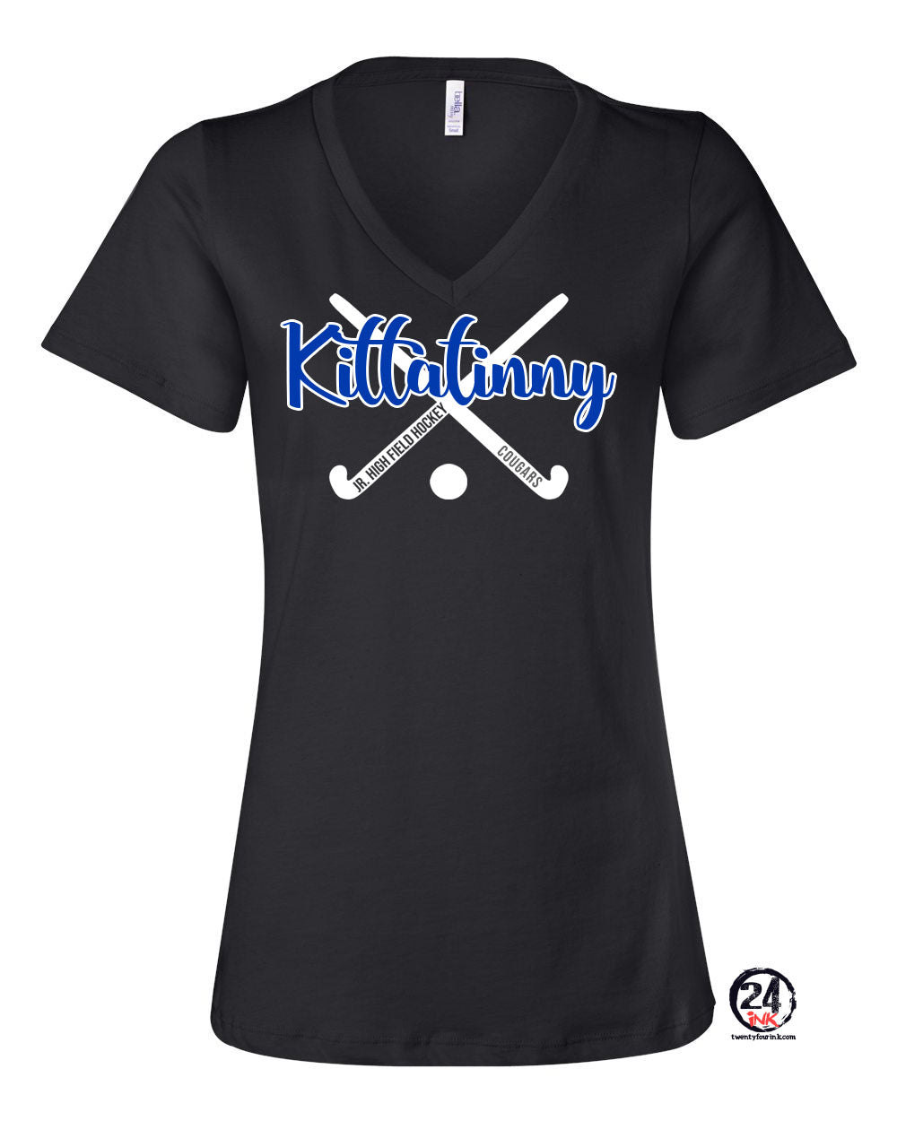 Kittatinny Jr High Field Hockey design 2 V-neck T-Shirt