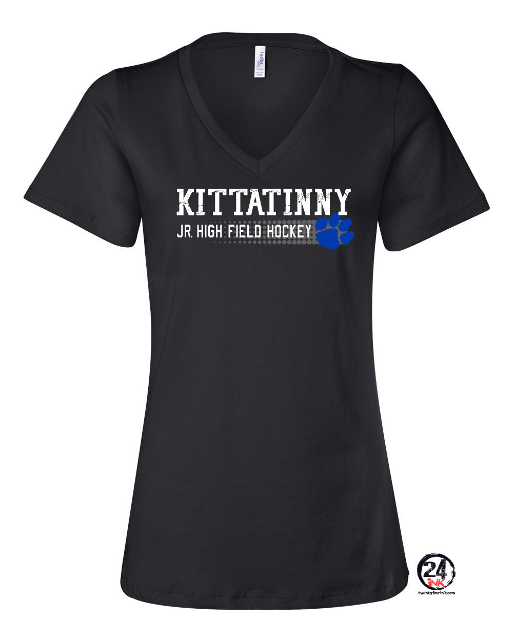Kittatinny Jr High Field Hockey design 3 V-neck T-Shirt