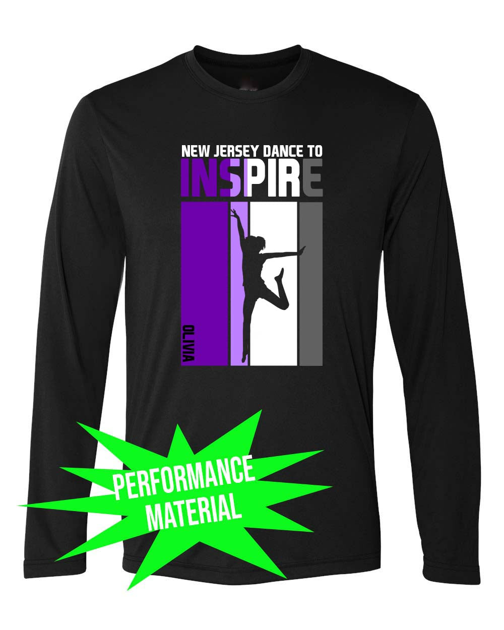NJ Dance Performance Material Design 10 Long Sleeve Shirt