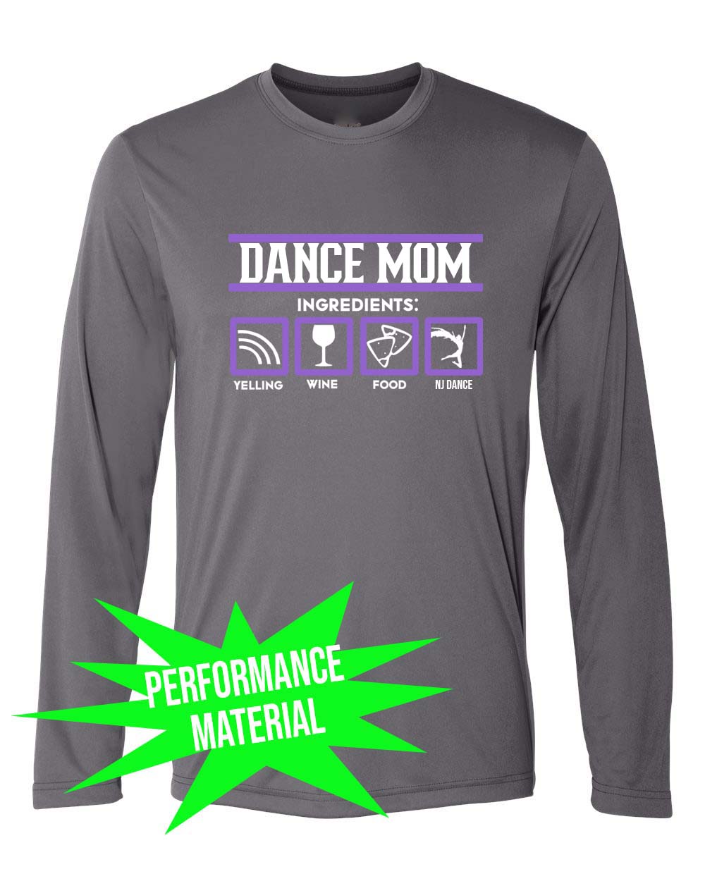 NJ Dance Performance Material Design 8 Long Sleeve Shirt