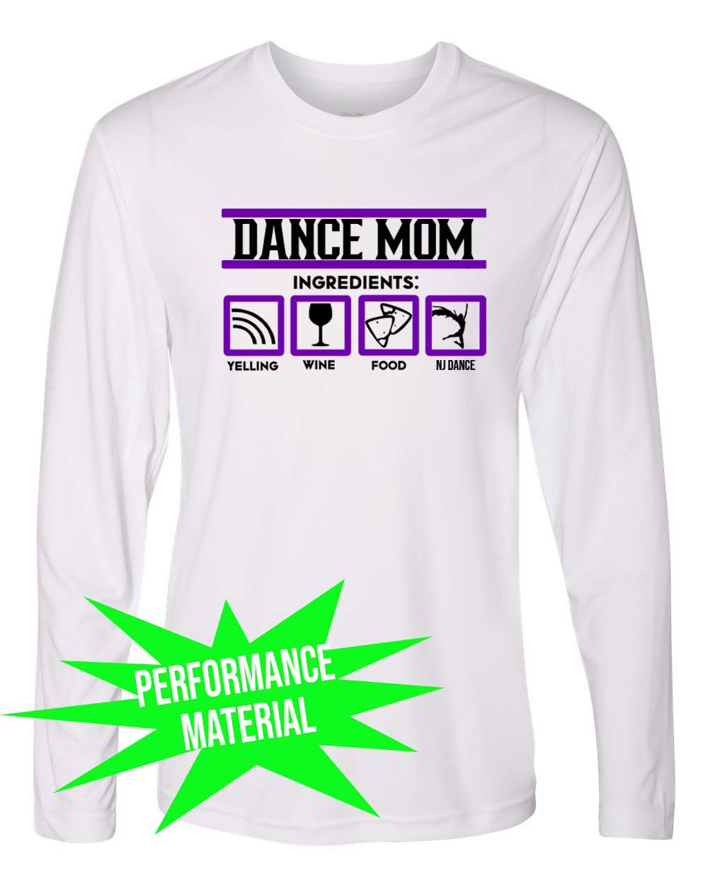 NJ Dance Performance Material Design 8 Long Sleeve Shirt