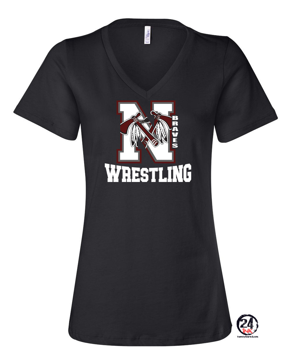 Newton wrestling design 1 V-neck T-shirt