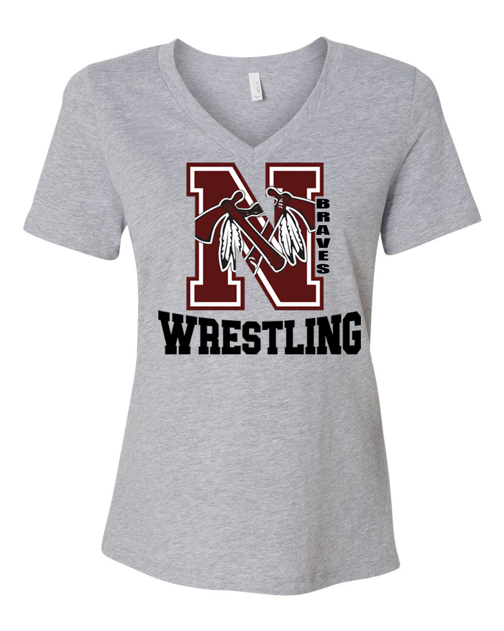 Newton wrestling design 4 V-neck T-shirt