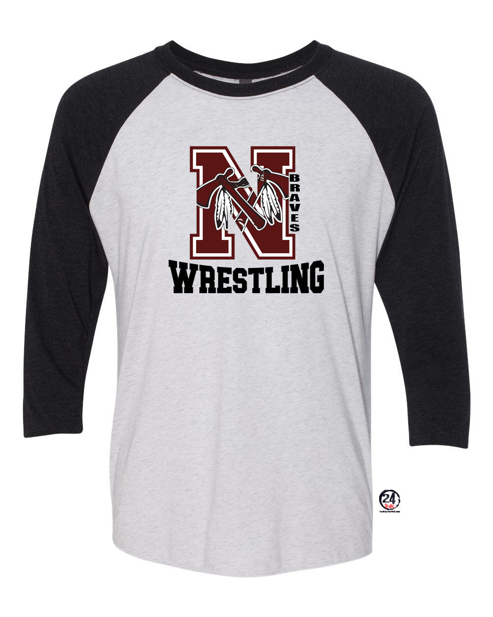 Newton Wrestling design 1 raglan shirt