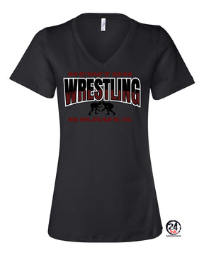 Newton wrestling design 3 V-neck T-shirt