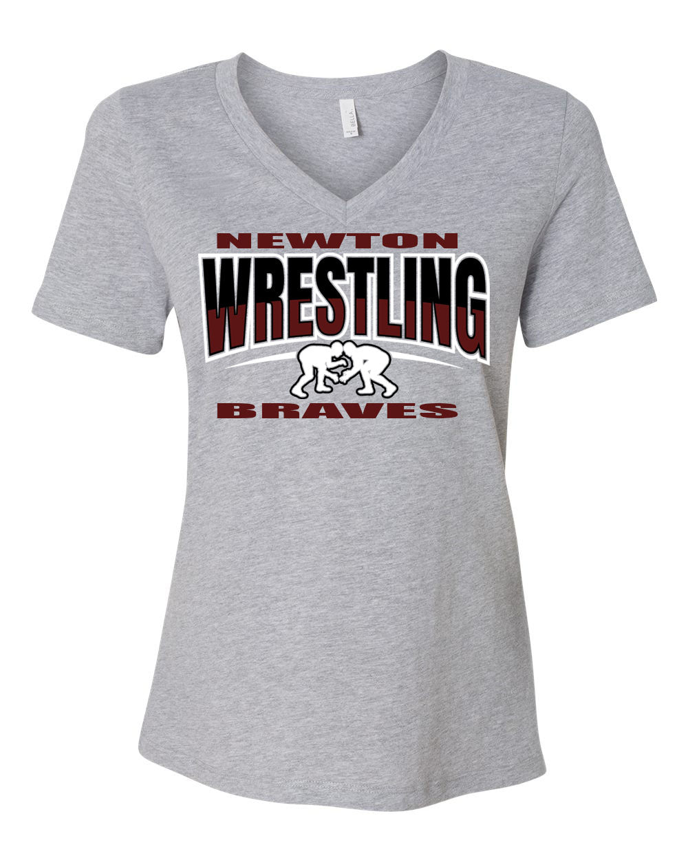 Newton wrestling design 3 V-neck T-shirt