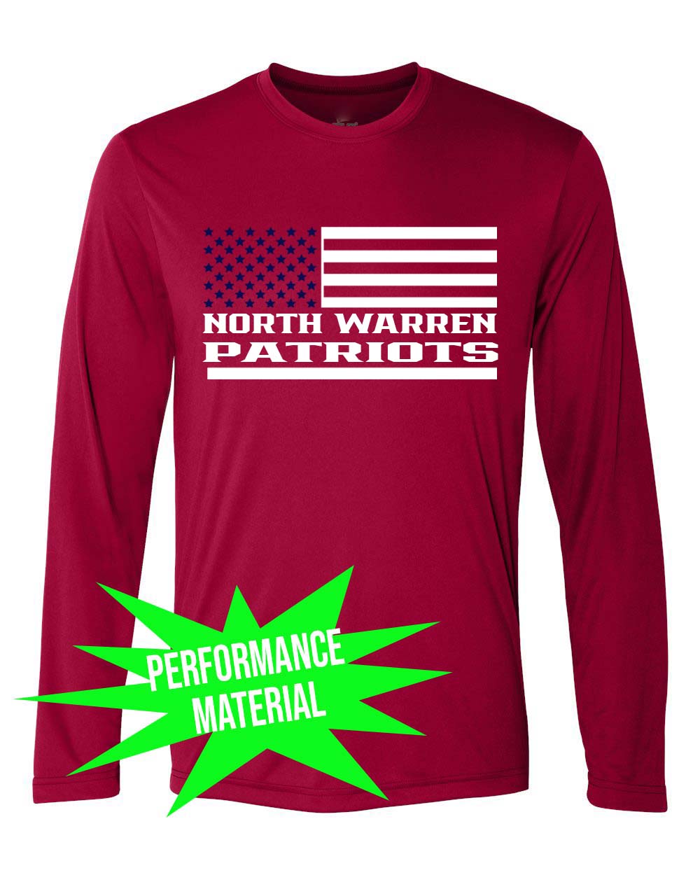 North Warren Performance Material Design 8 Long Sleeve Shirt