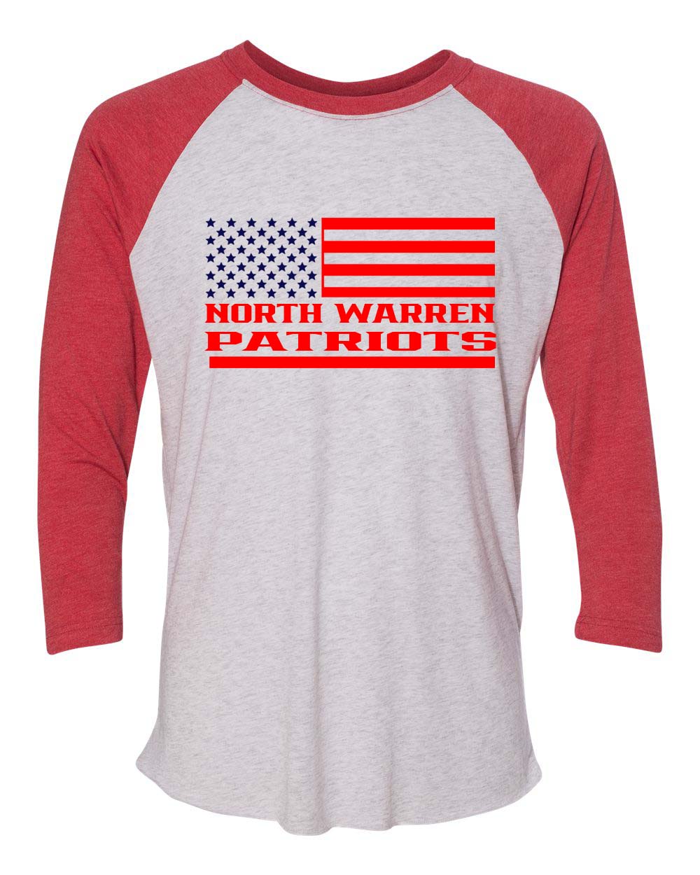 North Warren School Design 8 raglan shirt