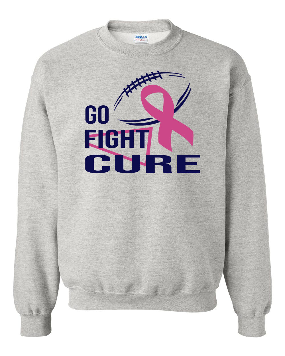 Go Fight Cure Cheer non hooded sweatshirt