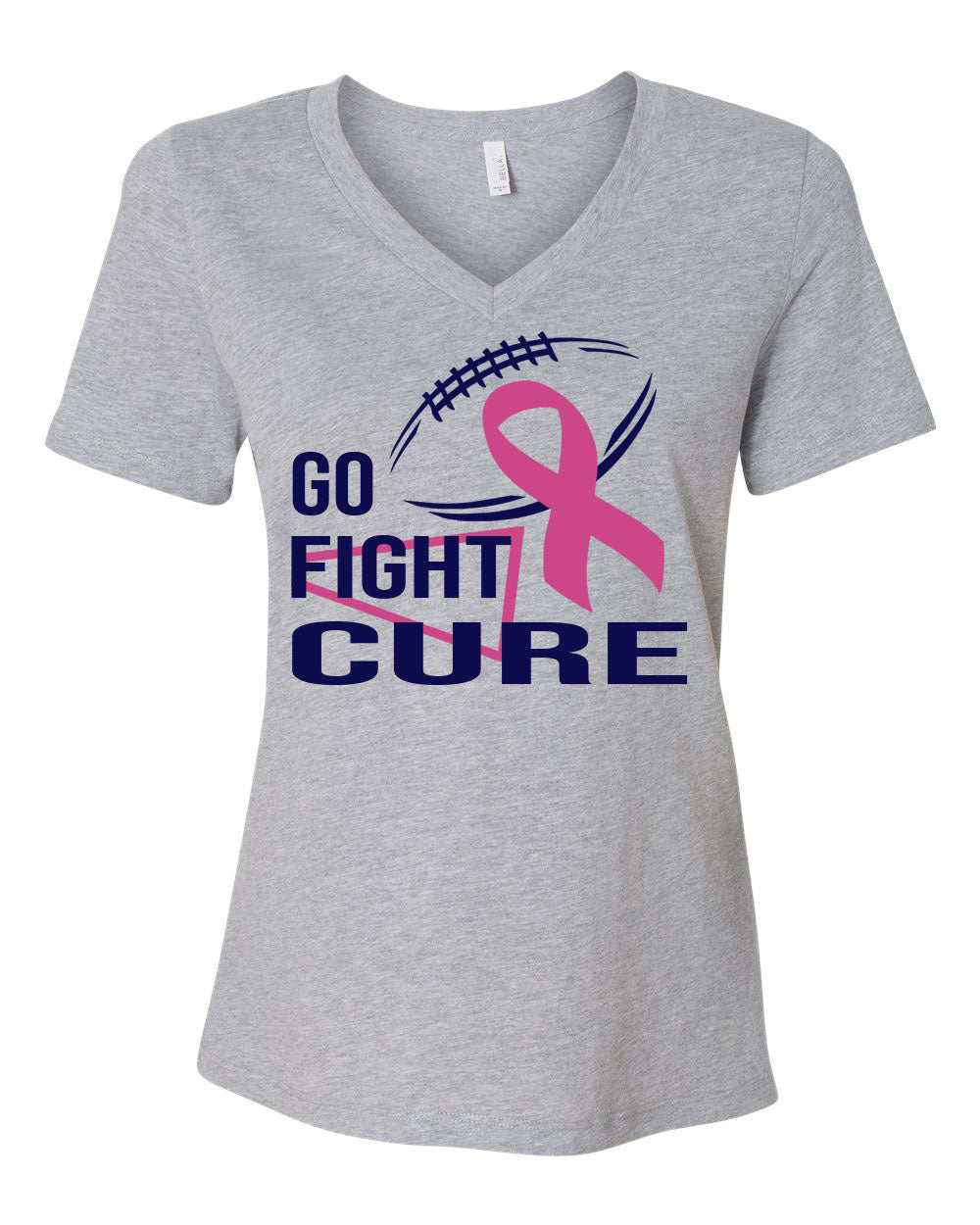 Go fight cure Cheer V-neck T-Shirt
