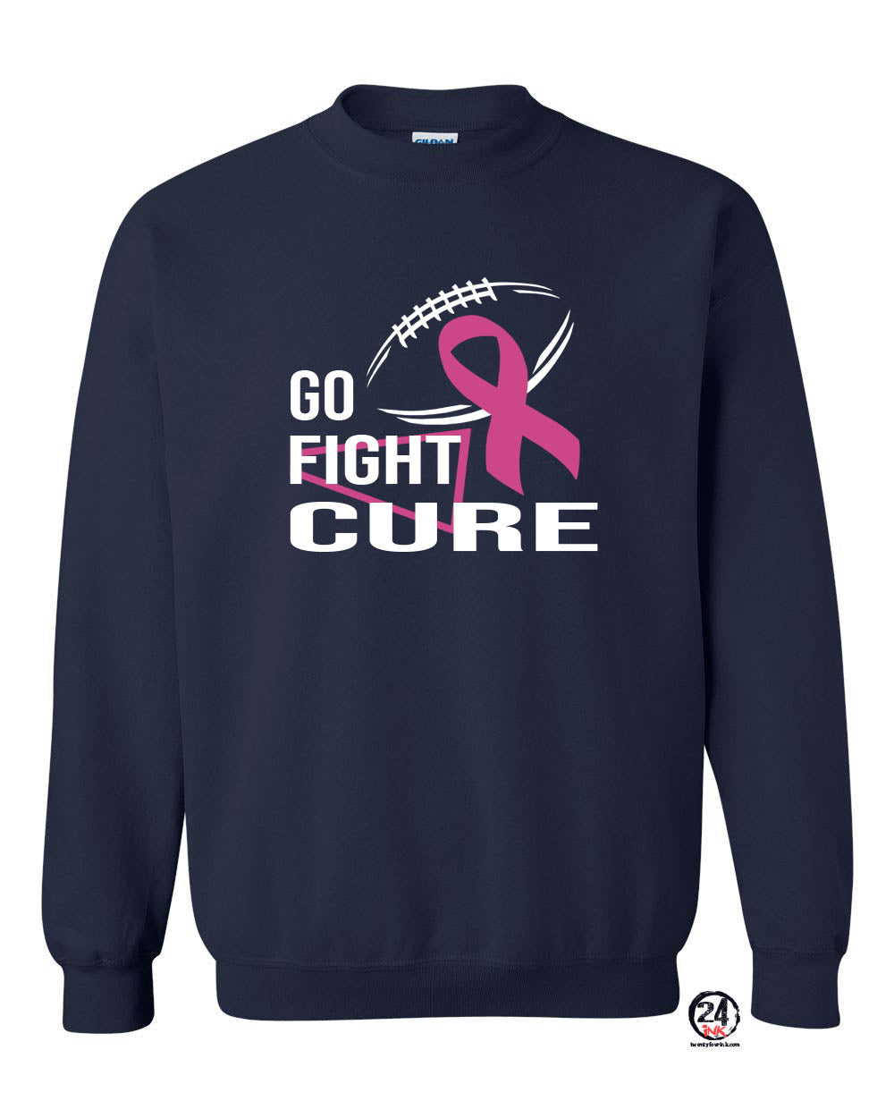 Go Fight Cure Cheer non hooded sweatshirt