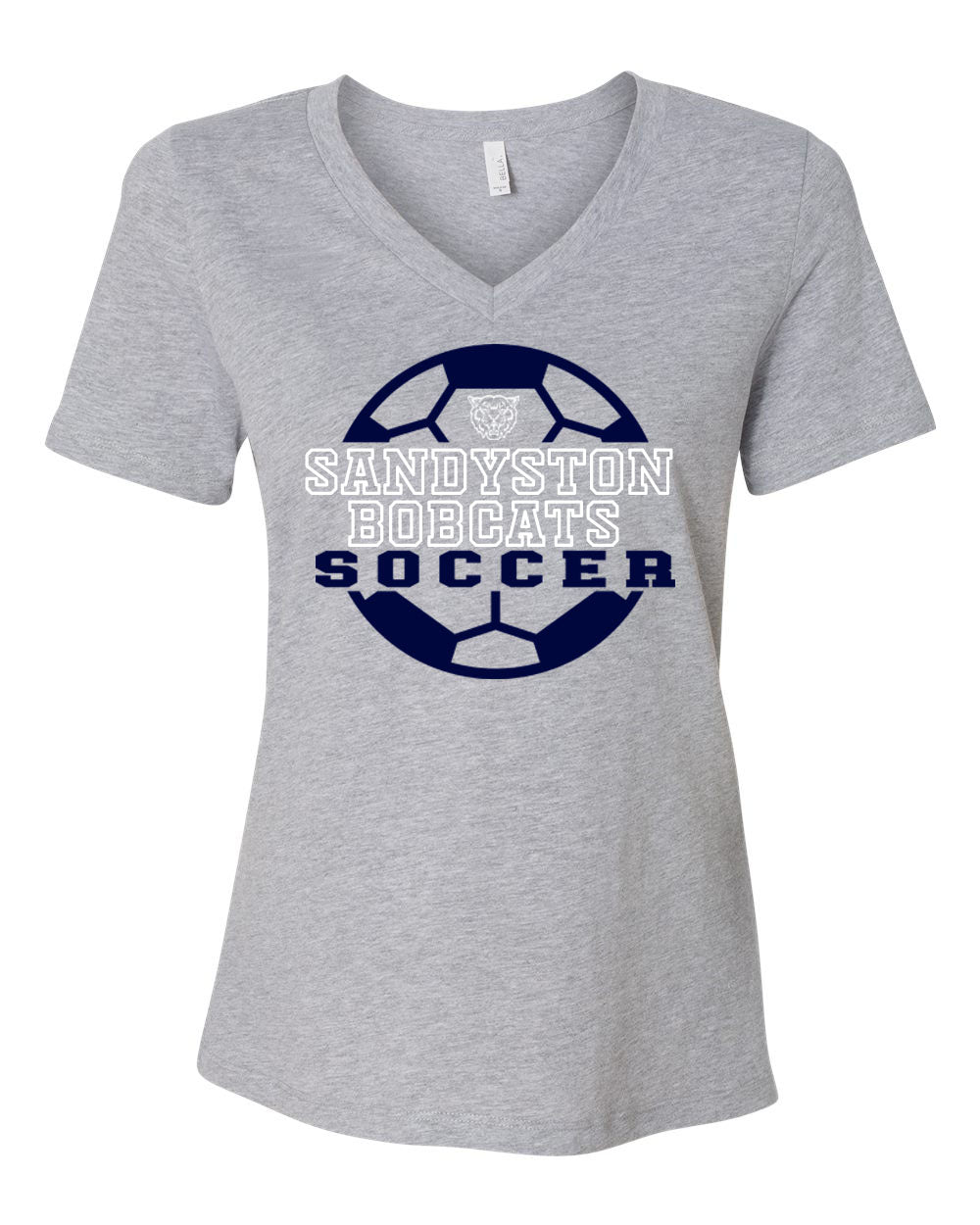 Sandyston Soccer Design 2 V-neck T-shirt