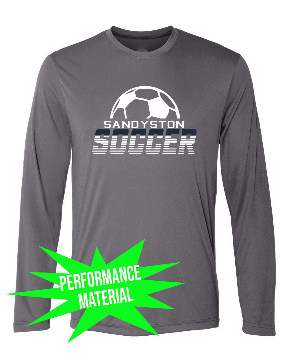 Sandyston Soccer Performance Material Design 3 Long Sleeve Shirt