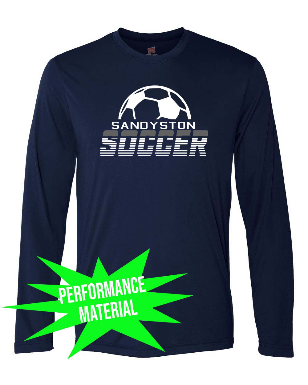 Sandyston Soccer Performance Material Design 3 Long Sleeve Shirt