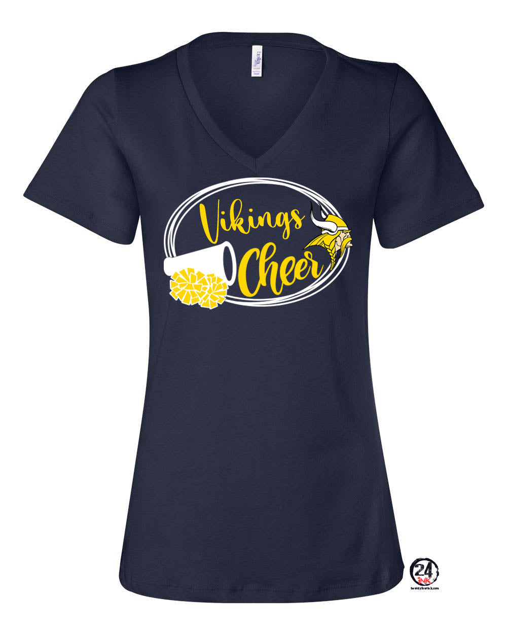 Vikings Cheer Design 1 V-neck T-shirt
